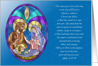 First Christmas Nativity Luke 2 Stained Glass card