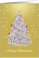 Christmas Tree, Elegant Gold, Silver and Purple card