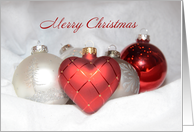 Red and Silver Christmas, Ornaments card