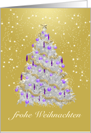 German Christmas Tree, Elegant Gold, Silver and Purple card