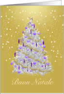 Italian Christmas Tree, Elegant Gold, Silver and Purple card