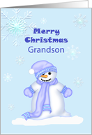 Merry Christmas Grandson Snowman card
