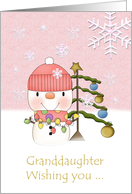 Merry Christmas Granddaughter Snowgirl card