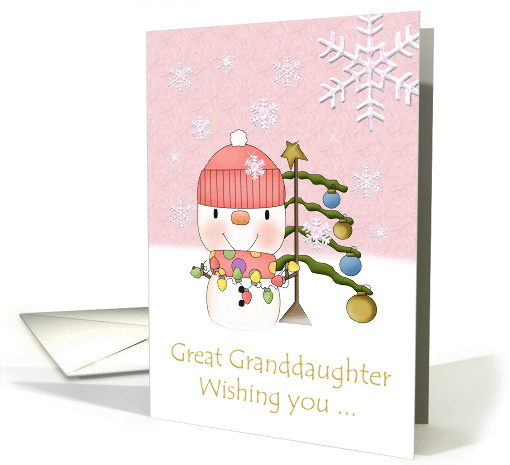 Merry Christmas Great Granddaughter Snowgirl card (1349462)
