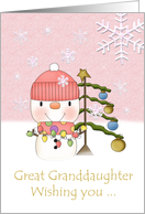 Merry Christmas Great Granddaughter Snowgirl card