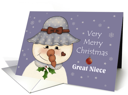 Great Niece Very Merry Christmas Snow Person card (1349488)