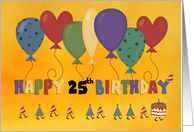 Happy 25th Birthday Balloons card