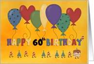 Happy 60th Birthday Balloons card