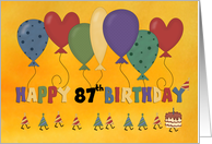 Happy 87th Birthday Balloons card