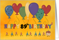 Happy 89th Birthday Balloons card