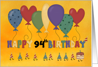 Happy 94th Birthday Balloons card