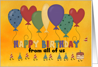 Happy Birthday From All of Us, Balloons card