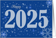 2025 New Year Snowflakes Blue card
