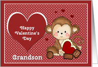 Happy Valentine’s Day Grandson, Monkey card