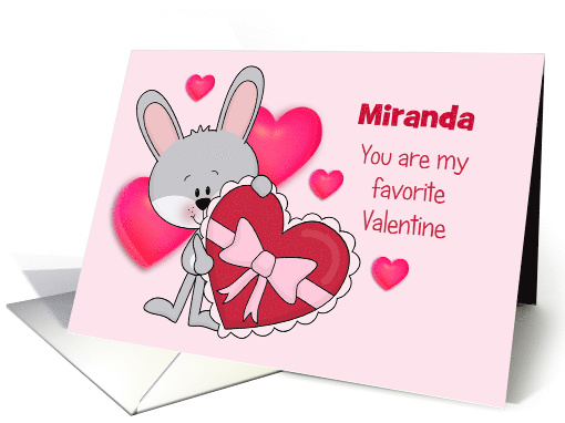 Personalized Bunny Favorite Valentine card (1354184)
