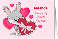 Personalized Bunny Favorite Valentine card