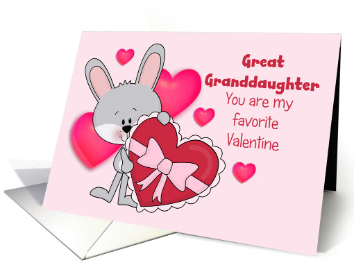 Great Granddaughter Bunny Favorite Valentine card (1354534)