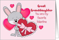 Great Granddaughter Bunny Favorite Valentine card