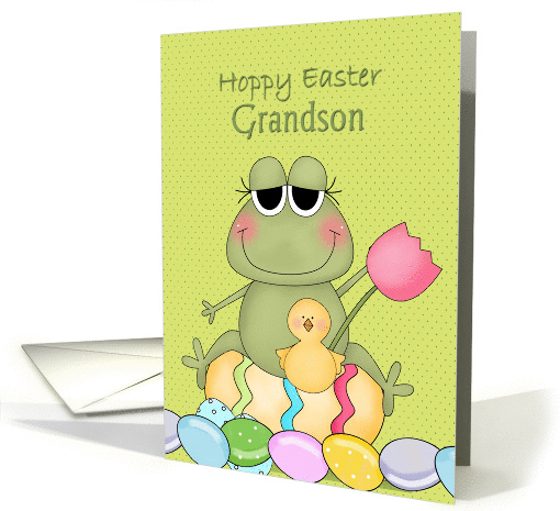 Hoppy Easter Grandson, Frog card (1357866)