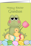 Hoppy Easter Grandson, Frog card