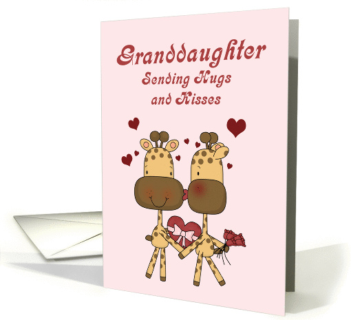 Granddaughter, Giraffes Valentine card (1358108)