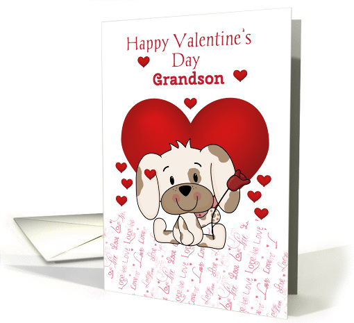 Valentine's Day Grandson, Puppy card (1358112)