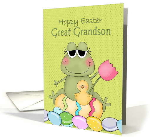 Hoppy Easter Great Grandson, Frog card (1359044)