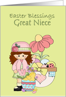 Easter Blessings Great Niece, Girl in pink card