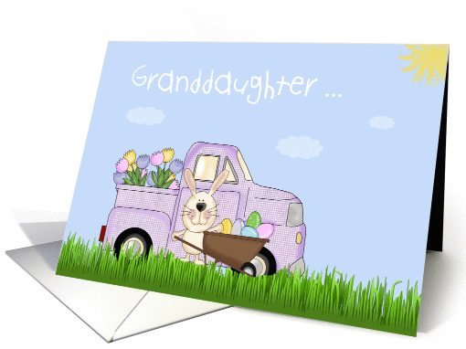 Granddaughter Easter Truck, Tulips card (1367180)