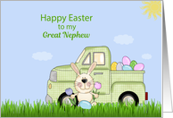 Great Nephew Happy Easter Truck with Bunny and Eggs