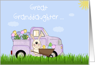 Great Granddaughter Easter Truck, Tulips card