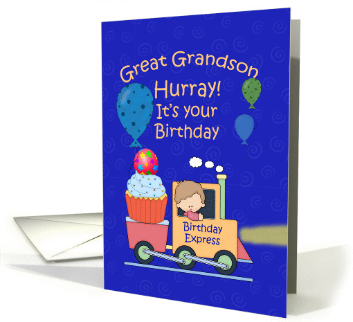 Great Grandson Birthday, Train card (1369480)