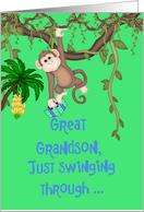 Great Grandson Birthday, Monkey card