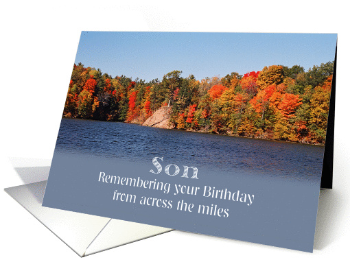 Son, Across the Miles Birthday, Fall Trees card (1400842)