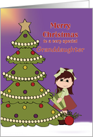 Merry Christmas to a Very Special Granddaughter, Tree, Girl card