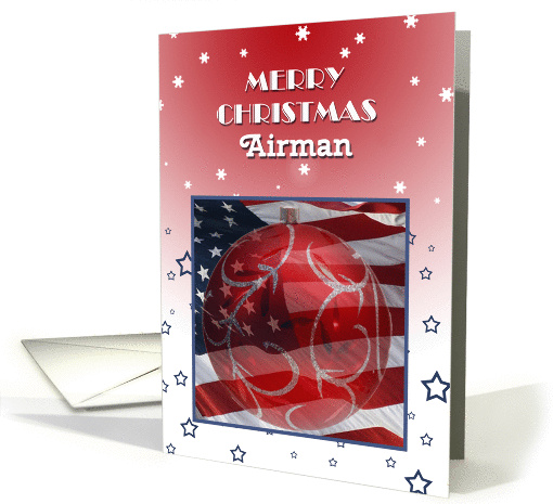 Merry Christmas Airman, Flag and ornament card (1455410)