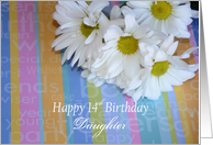 Happy 14th Birthday, Daughter, Daisies, colors card