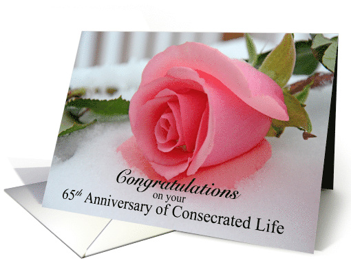 Congratulations, 65th Anniversary of Consecrated Life, Pink Rose card