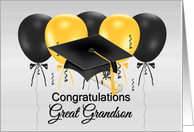 Great Grandson Congratulations For Graduating Grad Cap Balloons card