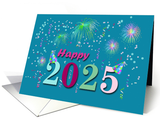 2025 New Year Fireworks and Streamers card (1814892)