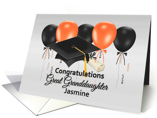 Great Granddaughter Custom Name Congratulations For Graduation card