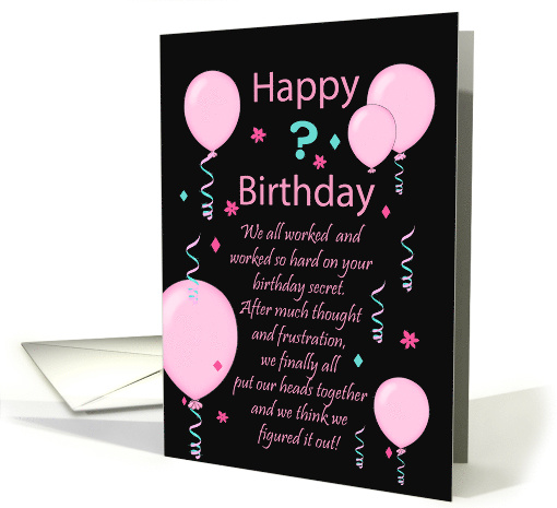 Co-Worker Birthday with Pink Balloons and Streamers card (1857274)