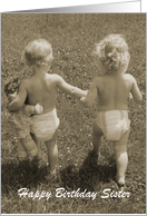 Babies in Diapers Sister Birthday card