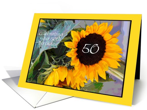 Sunflower 50th Birthday card (710557)