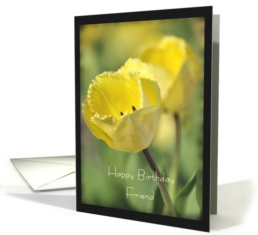 Friend Yellow Tulip Birthday card (778877)