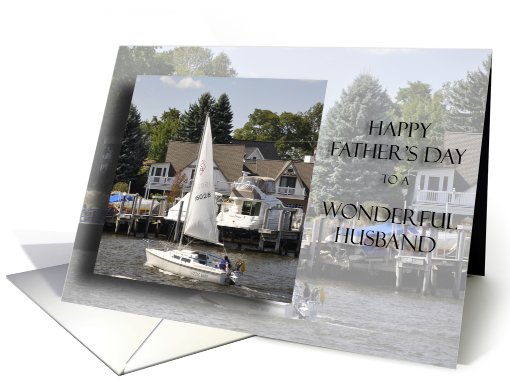 Sailboat Happy Fathers Day to Husband card (780724)