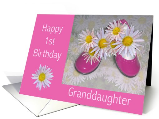 Pink Shoes & Daises Granddaughter's 1st Birthday card (780746)