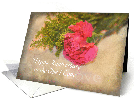 Pink Carnation One I Love Anniversary card (780750)
