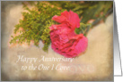 Pink Carnation One I Love Anniversary card