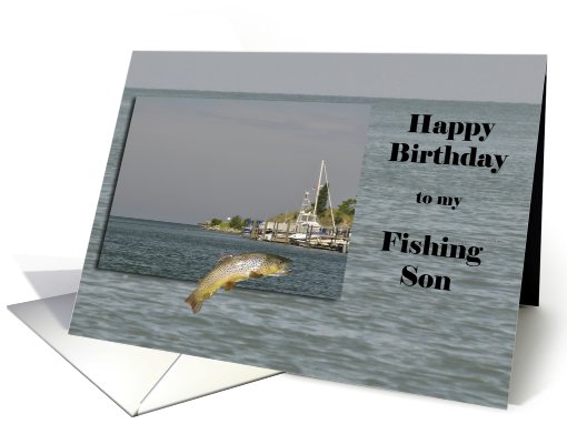 Lake Fishing, Happy Birthday Fishing Son card (783498)
